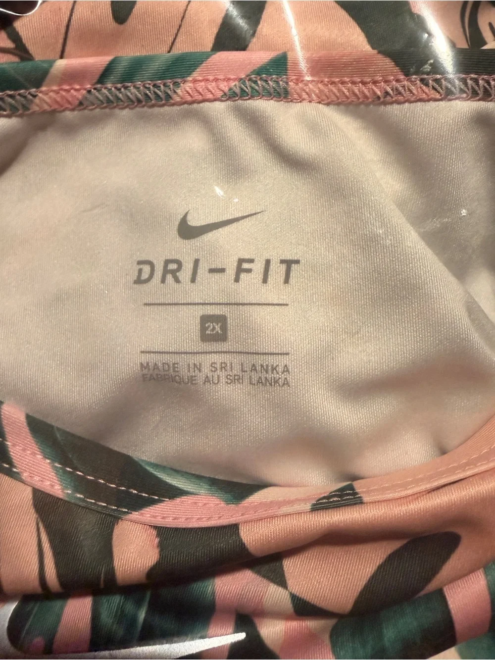 Nike Fast Women’s Dri-Fit Pink and Green Monstera Running Tank (Plus Size)